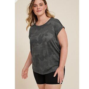 Maurices 24/7 Clara Camo Short Sleeve Dolman Tee - 1X